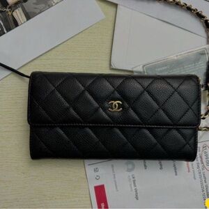 CHANEL Black Quilted Clutch